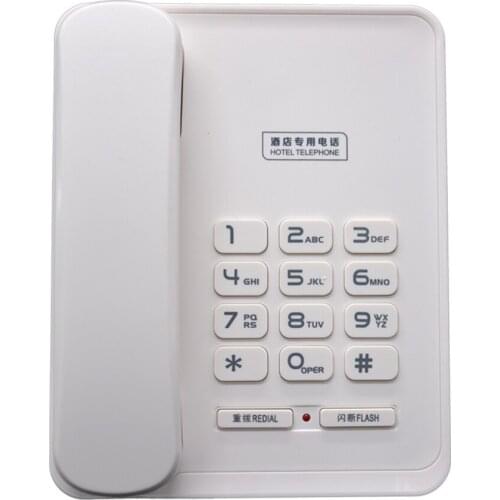 Corded Phone, Large Buttons Hotel Desktop Telephone Wall Mountable Office Landline with Redial, Flash, Incoming Call Indicator