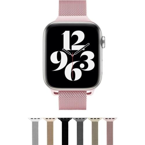 Thin Stainless Steel Loop Band for Apple Watch band 40MM 44MM 38MM 42MM Metal Bracelet Strap Watchbands for iWatch Series