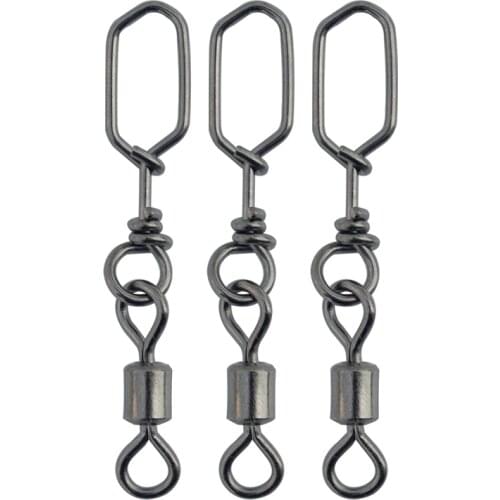 Fishing Swivel with Snap 20pcs/lot Rolling Fishing Swivel with Square Snap Stainless Steel Fishing Clips Connector Accessories