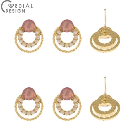 Cordial Design 100Pcs 11*12MM Earring Findings/Hand Made/Earrings Stud/Loop Shape/Imitation Pearl/DIY Making/Jewelry Accessories