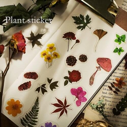 Plant Collection Series Decorative Stationery Stickers Scrapbooking DIY Diary Album Vintage flower Stick Lable