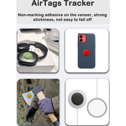 Silicone Case For Air Tags Tracker Anti lost Protective Sleeve Back Adhesive Mount Soft Cover Protector Holder Black Yellow Pink