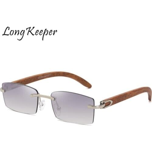 Fashion Rimless Sunglasses Men Women Retro Vintage Small Rectangle Sun Glasses Trend Square Driving Shades Female Eyewear Oculos