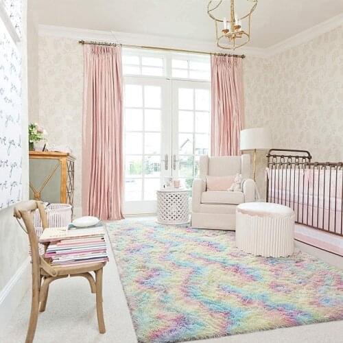 Super Soft Non-Slip Rug, Rainbow Shaggy Rug,Modern Rugs for Living Room, Bedroom, Childrens Room 90X160cm
