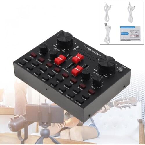 V8S Bluetooth USB External Sound Card Headset Microphone Webcast Live Broadcast Surround3D for PC / Computer / Smartphone