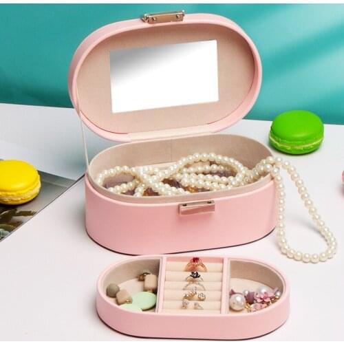 Jewelry Display Box Jewelry Tray Lockable Jewelry Organizer Elegant Jewelry Box Holder for Earrings Bracelets Rings Watche Woman