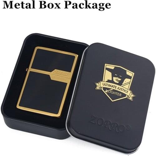 ZORRO Flint Lighter Metal Outdoor Grinding Wheel Kerosene Oil Free Fire Windproof Lighter Refillable Gasoline Cigarette Lighter