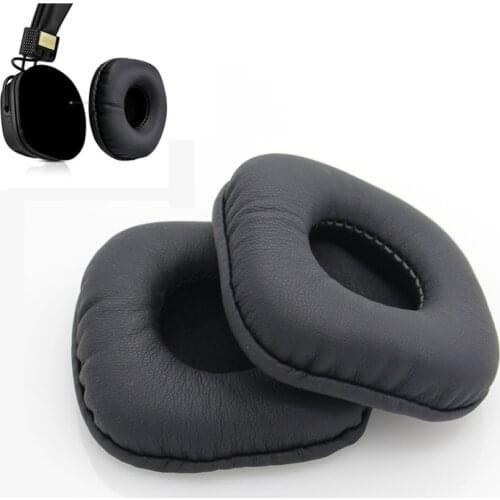 A Pair Of Soft PU Leather Replacement Ear Pads For Marshall Major For Over-Ear Headphones Square Shaped Earpads Black Eh