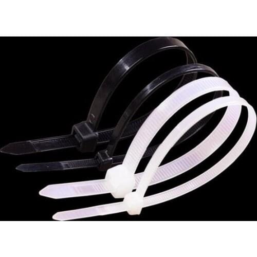 100pcs 4*100/120/150/180/200mm Fixed plastic strapping self-locking nylon cable tie belt Strapping Straps For Wires white black