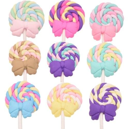 11PCS 1.2inch lollipop design Hair Accessories for Baby girls Hair bows Center Crafts Boutique Baby Accessories for Barrette