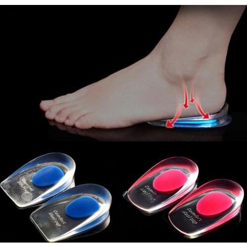 2Pcs Siliconengel U-vorm Fasciitis Plantaris Hiel Beschermende Pijnbestrijding Demping Pad Schoen Inserts Binnenzool Mat Kerst