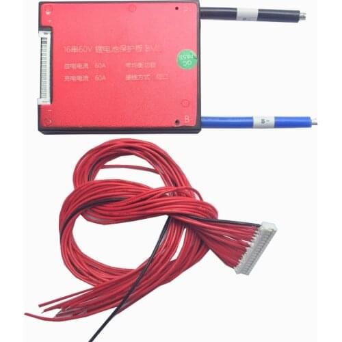 Balanced 16S 60V 20A 30A 40A 50A 60A BMS PCB PCM for 3.6V 3.7V Li ion Battery