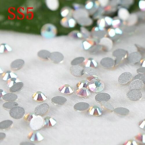 Free shipping 1440pcs ss5 Crystal Glass AB Machine Cut Strass Non Hot Fix Rhinestones For Nail Art rhinestones