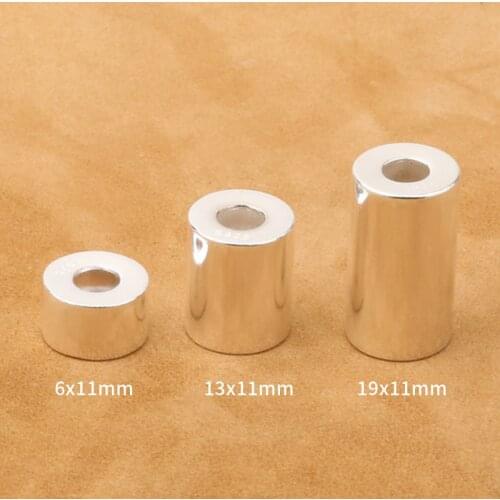 925 Sterling Silver 11mm Wide Handmade Silver Beads Loose Beads Spacer DIY Jewelry Bracelet Accessories Wholesale