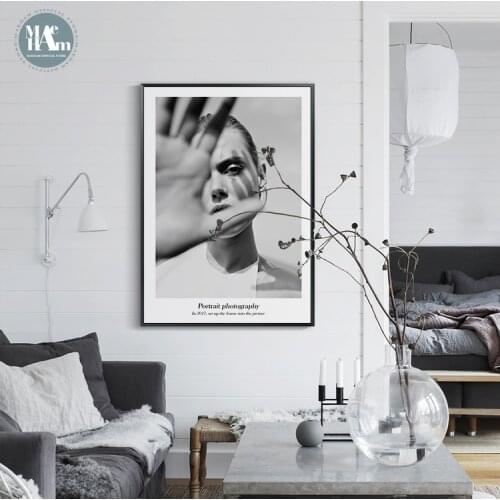 Black White figuars Wall art canvas painting Geometrical pattern Pictures for Living Room Nordic Decoration poster morden print