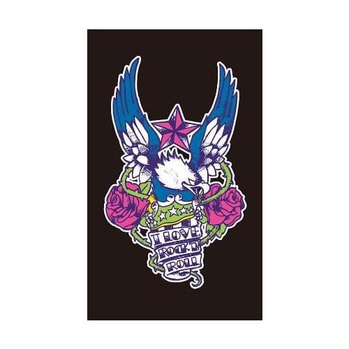 Digital print custom hawk with rose flag 3ftx5ft Banner 100D Polyester custom love Flag