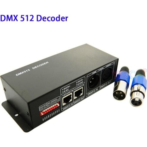 DC 5V 12V 24V RGB 3CH DMX 512 Decoder led Strip Light controller DMX to PWM RGB stage lamp 3 Channel*8A DMX512 decoder dimmer