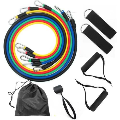 11Pcs Fitness Equipment Gym Yoga Tubes Pull Rope Training Exercis Latex Resistance Bands Rubber Elastic Bands Sports Expander