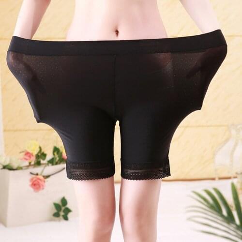 Hot 60KG-90KG Women Plus Big Size Safety Pants Ultra Stretchy Soft Comfy Nylon Cotton Boxer Shorts Lace Briefs Panties Underwear