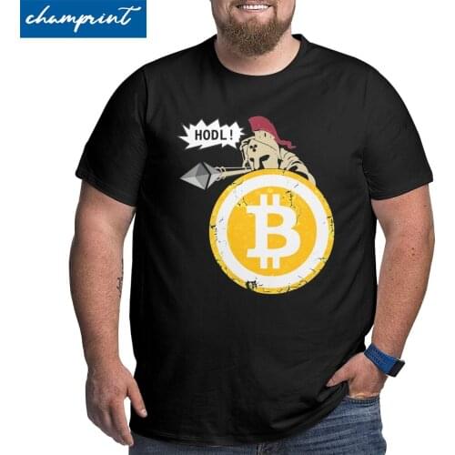 Hodl Your Cryptos T-Shirts Men Bitcoin Cryptocurrency Btc Blockchain Geek Big Tall Tees Plus Size Big Size 6XL Tops T Shirt