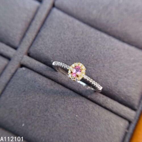 KJJEAXCMY fine jewelry S925 sterling silver inlaid natural pink sapphire new girl luxury ring support test Chinese style