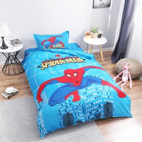Disney Cotton Marvel Spiderman Bedding Set Cartoon Twin Comforter Duvet Covers Pillowcases Bed Linens Home Decor for Boys Kids