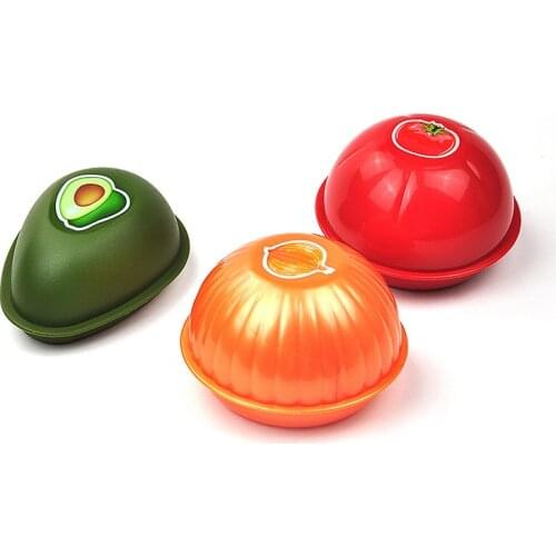Food Savers Set For Avocado Onion Lemon Pepper Tomato Garlic Keeper Storage Container Kitchen Gadget