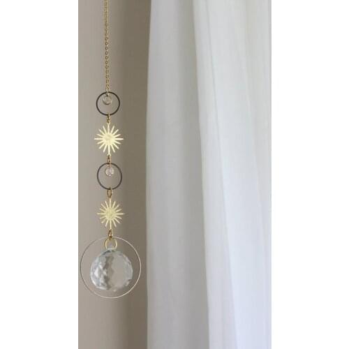 Sun Catcher Crystal || Crystal Prism - Moon Sun Catcher,Occult Decor,Witchcraft,Good Luck