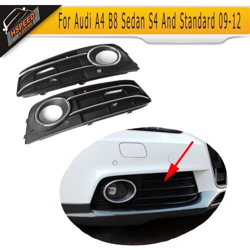 Arrival Front Bumper Lower Insert Fog Lamp Cover ABS Fog Light Mask Cover Grill Grid For Audi A4 B8 Sedan S4 And Standard 09-12