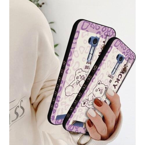 Cute Bear Side Painted Case For Asus Zenfone Max Pro M1 ZB601KL ZB602KL Luxury Wristband Back Cover For Asus ZenFone 3 ZE552KL