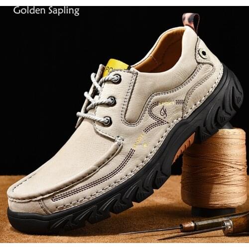 Golden Sapling Classics Loafers Fashion Mens Casual Shoes Genuine Leather Handmade Sewing Flats Soft Driving Shoe Men Loafers