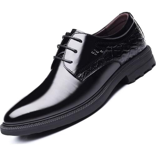 Jumpmore 2020 Business Men Lace Up Leather Shoes Men Casual Shoes British Formal Dresses Evening Party Wedding Shoes Size 38-44