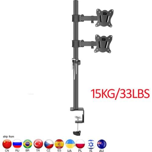 400mm DL-T900-240 Desktop Stand Full Motion 360 Degree steel Monitor Holder 10"-27" clamp base Monitor Mount Arm Load 15kg