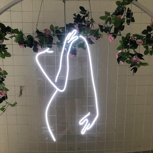 Neon Light Sexy girl Sign Custom Nude Lady Women Body Visual Art Wall Decor for Bar Party Club Pud BedRoom White Led Flexible