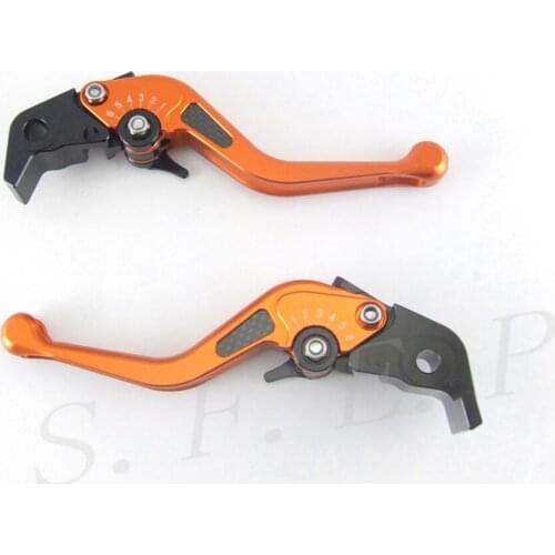 SFEP 3D Short CNC Adjustable Motorcycle Brake and Clutch Levers with Carbon Fiber Inlay Type For Kawasaki Z1000 2007-2016