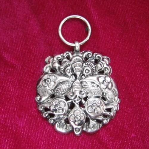 Hot sell new - Old Miao embroidery hat earring bag accessories hand made Miao silver small flower silver piece Pendant