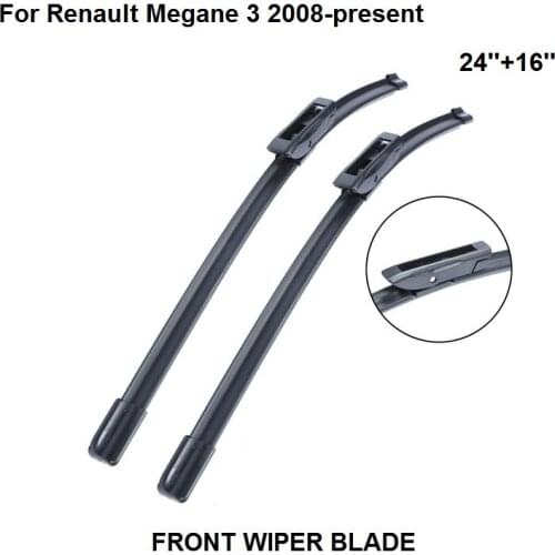 Wiper Blade For Renault Megane 3 24''+16'' 2 Pieces Windscreen 2008-present Natural Rubber Car Accessories