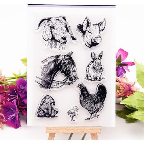 10.5x15cm Animal head Transparent Clear Stamps Silicone Seals Roller Stamp DIY scrapbooking photo album/Card Making Easter