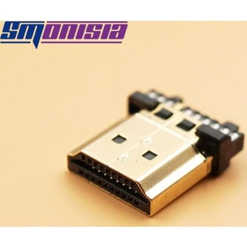 Smonisia HDMI-compatible Male Plug 19 Pins A Type Solder Connector Plug Repair