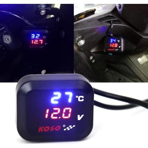 2 Color Motorcycle KOSO USB Charger Temp Meter Voltmeter Phone USB Waterproof Charger for Yamaha Honda Scooter Accessories