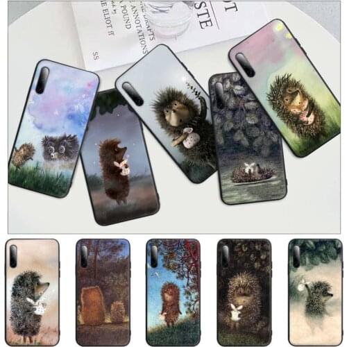 Bright Hedgehog In The Fog Black Matte Mobile Phone Case For Xiaomi Mi 6 A2 8 10 Lite 9 Se 9t Pro A1 Note 10 Lite Cover