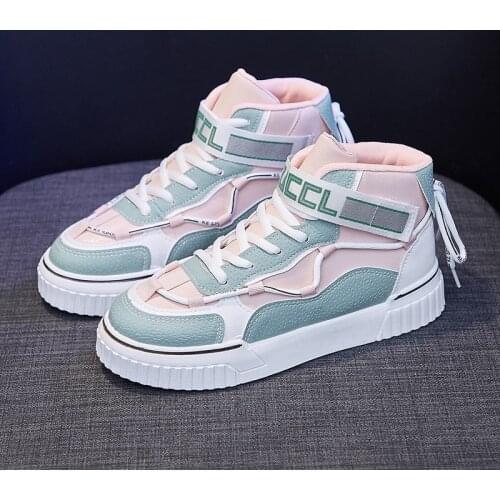 2020 New Fashion Women Shoes Womens Fashion Casual Breathable Shoes High-top Sneakers Platform Vulcanize Shoes Zapatillas Mujer