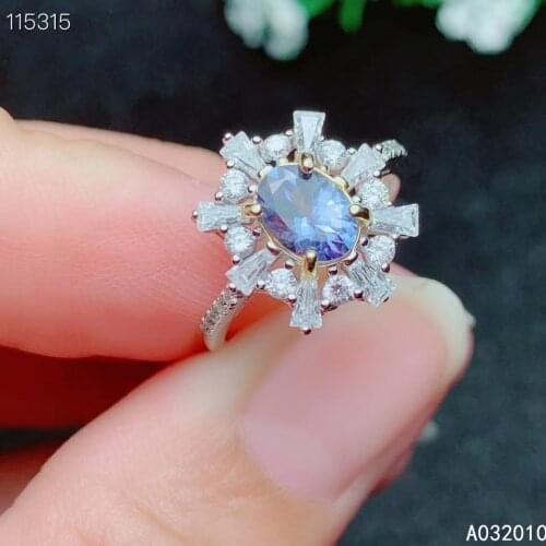 KJJEAXCMY fine jewelry 925 sterling silver inlaid natural Tanzanite new Female ring fashion Support Detection