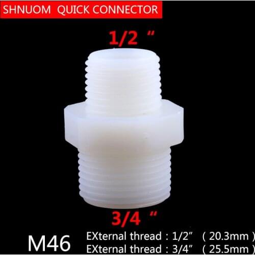 1/2'' Male to 3/4" External Thread Pipe Fitting Plastic Nylon Diameter Change 20-25MM Straight Connect Aquarium RO Water Filter