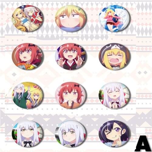 1pcs 58MM Anime Badge Gabriel DropOut Tenma Gabriel White Kurumizawa Satanichia OTAKU Angel Badges Pins BROOCH Button Badge