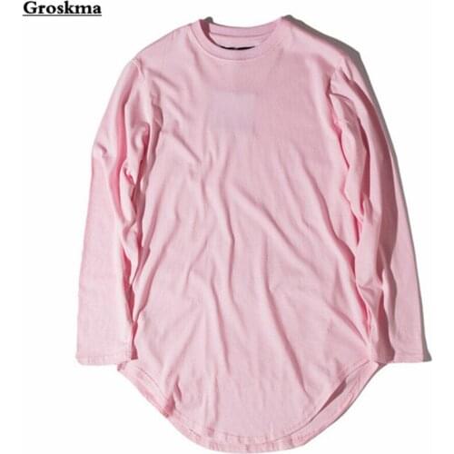 2018 Autumn men hip hop t shirt high street fashion long sleeve fashion tops clothing mens punk streetwear tee shirt homme