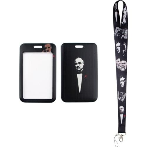 24pcs/lot MD557 DMLSKY Cartoon Man Lanyard Keychain key Badge ID Mobile Phone Rope Cute Gifts Lanyard With Card Holder