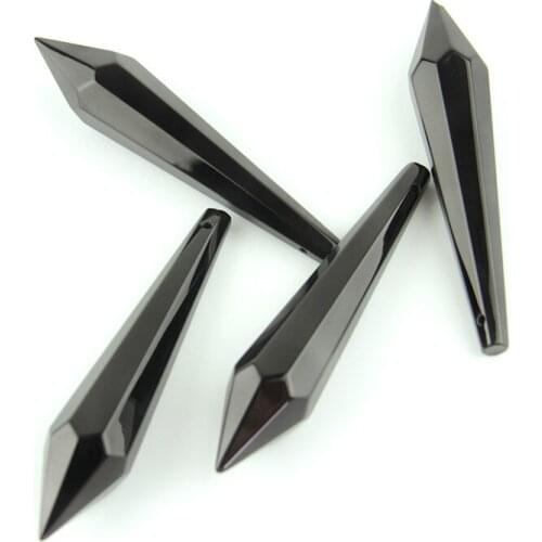 38mm/63mm/76mm 10pcs/50pcs/200pcs Black Crystal Glass U-drop Prism Chandelier Parts for Home Street Lighting Decoration