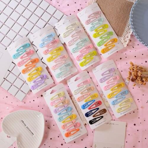 5 PCS New hair pin Lovely Cartoon Girls Hairpins Metal Candy Color Hairpins Hair Clip Kids Head wear Children Hair Accessories