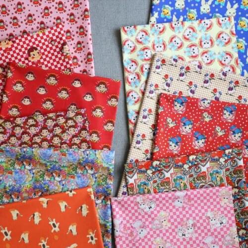 50*145cm Cartoon Cotton Girls Dress Printed Fabric Sewing Quilting Fabrics For Patchwork Needlework DIY Handmade Accessories